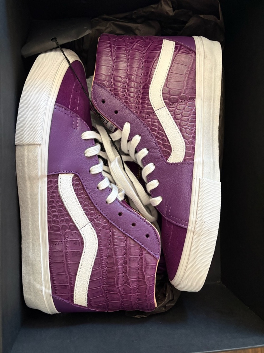 Vans Purple High-Top Sneakers with White Accent